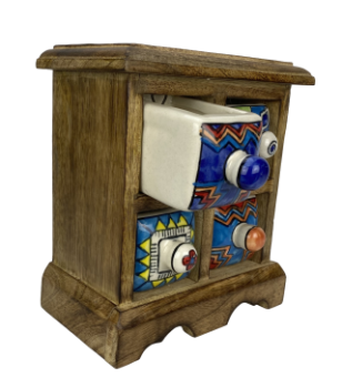 Preview: Kleinkommode mit 4 Keramikschubladen